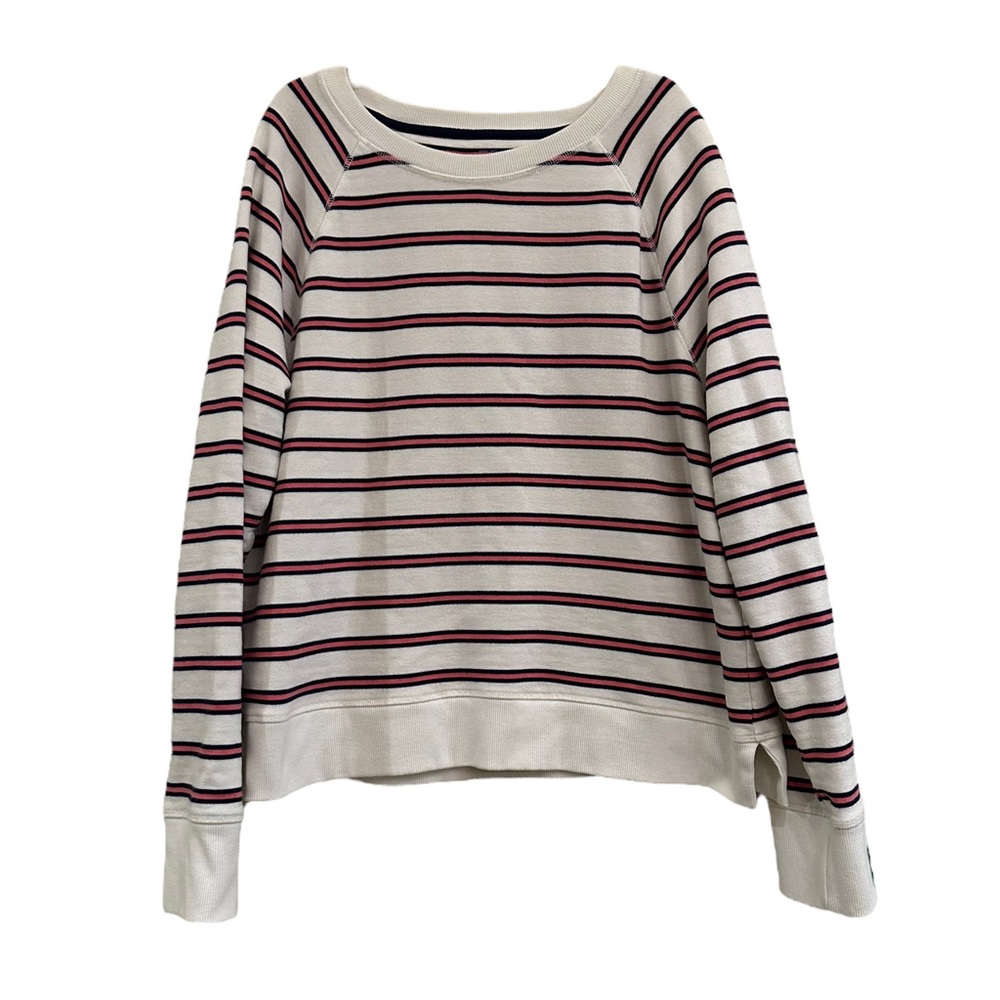 Vineyard Vines Women’s Comfy Casual Striped Pink And Navy Pullover Size Large